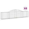 vidaXL Габионни кошници арка 8 бр 300x30x60/80 см поцинковано желязо