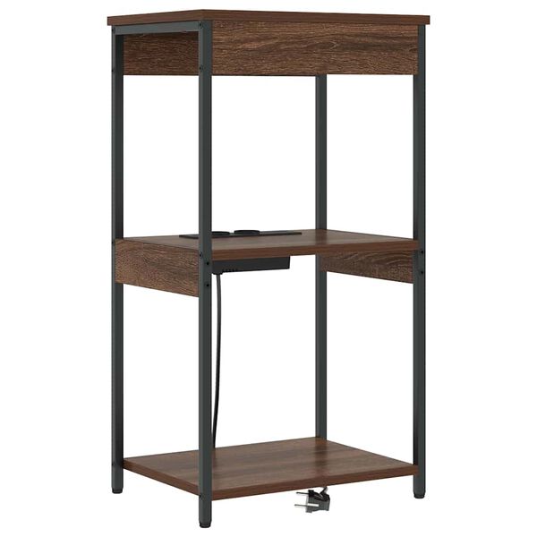 vidaXL Нощен шкаф с рафт Кафяв дъб 41 x 31 x 76 см Инженерно дърво