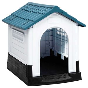 vidaXL Кучешка колиба, синя, 57x68x66 см, полипропилен
