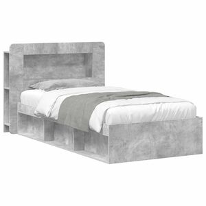 vidaXL Леглово рамо с хранилище с таблото Бетонно сиво 75 x 190 cm