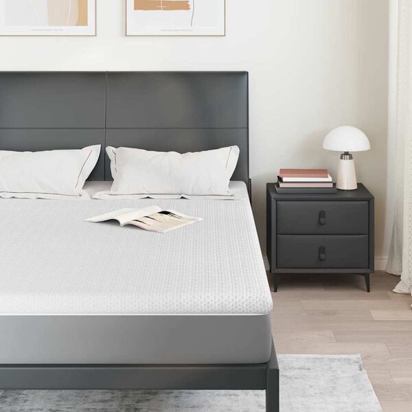 vidaXL Топер за матрак Бяло 140 x 200 cm Жакардова тъкан