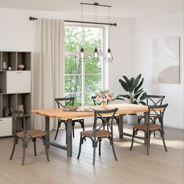 vidaXL Крака за трапезна маса, антрацит, 2 бр., 90 x (72-73) см, стомана