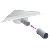 vidaXL 2 в 1 триъгълна душ дренаж Сребрист 32 x 32 x 7,5 см
