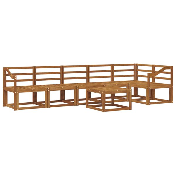 vidaXL Комплект дивани за открито 7 pcs Естествен