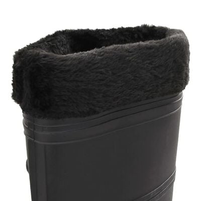 vidaXL Ботуши за дъжд с подвижни чорапи, черни, размер 39, PVC