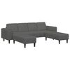 vidaXL Диван Тъмен сив 250 x 188 x 76 см Кордюрова тъкан
