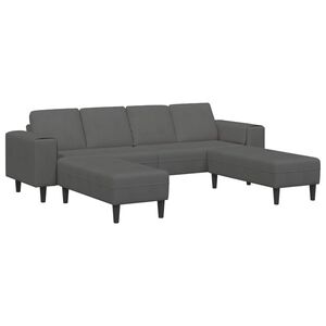 vidaXL Диван Тъмен сив 250 x 188 x 76 см Кордюрова тъкан