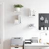vidaXL Стенен рафт 4 pcs Бял мрамор 23 x 23,5 x 4 см Инженерно дърво