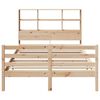 vidaXL Легло с етажерка за книги, без матрак, 140x200 см, бор масив