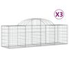 vidaXL Габионни кошници арка 3 бр 200x50x60/80 см поцинковано желязо