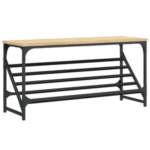 vidaXL Шкаф за обувки, дъб сонома, 90x30x45 см, инженерно дърво