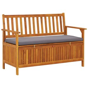 vidaXL Градинска пейка за съхранение, 120 cм, акация масив