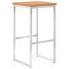 vidaXL Бар столове 2 бр тиково дърво масив и неръждаема стомана