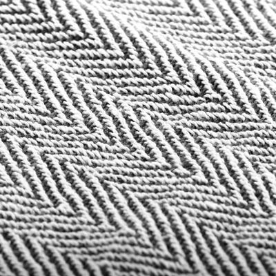 vidaXL Декоративно одеяло, памук, рибена кост, 125x150 см, нейви синьо