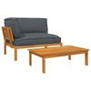 vidaXL Комплект дивани 2 pcs Антрацит Солидно акациево дърво
