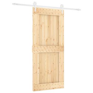 vidaXL Преплъзваща се врата 90 x 210 cm Естествено и бяло