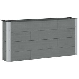 vidaXL Градинска повдигната леха Сиво 150 x 30 x 72 см WPC и алуминий