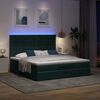 vidaXL Османска легло с матраци и LED, тъмнозелено, 160x200 см, кадифе
