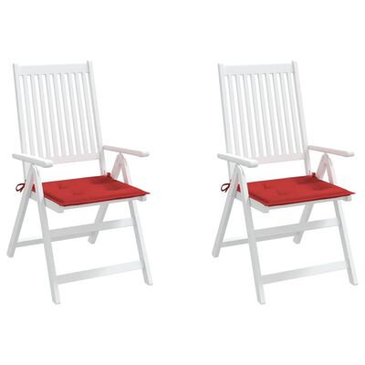 vidaXL Възглавници за столове 2 бр червени 50x50x3 см Оксфорд плат