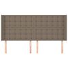 vidaXL Горна табла за легло с уши, таупе, 163x16x118/128 см, плат