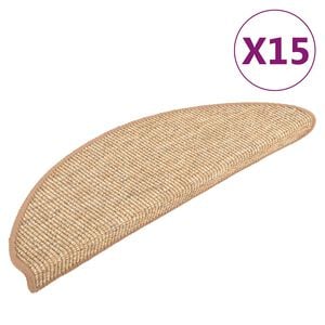 vidaXL Изтривалки за стълби, 15 бр., 56x17x3 см, светлокафяви, полукръгли