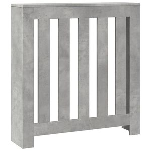 vidaXL Капак за радиатор, бетонно сив, 78x20x82 см, инженерно дърво