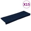 vidaXL Самозалепващи се постелки за стълби, 15 бр., 65x21x4 см, тъмносини, правоъгълни