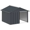 vidaXL Кучешка къща, антрацит, 116,5x103x81,5 см, поцинкована стомана