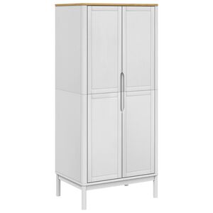 vidaXL Гардероб FLORO, бял, 77x53x171 см, бор масив