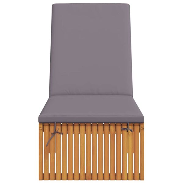 vidaXL Шезлонг с възглавница Натурален маслен 200 x 55 x 94 см