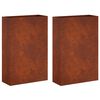 vidaXL Градинска саксия 2 бр. Ръждясало 40 x 20 x 75 см