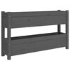 vidaXL Плантер, сив, 112x25x66 см, борово дърво масив