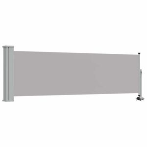 vidaXL Прибираща се дворна странична тента, 80x300 см, сива