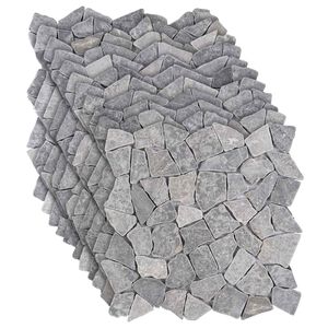 vidaXL Мозайка плочки Светлосиво 30 x 30 cm Мрамор
