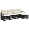 vidaXL Градински Софа Комплект 4 pcs Черно полиратан