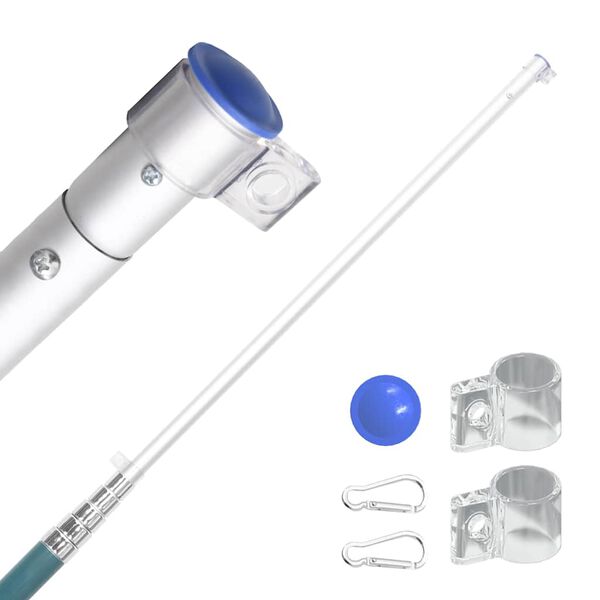 vidaXL Флаг на Испания и стълб 5,5 м алуминий