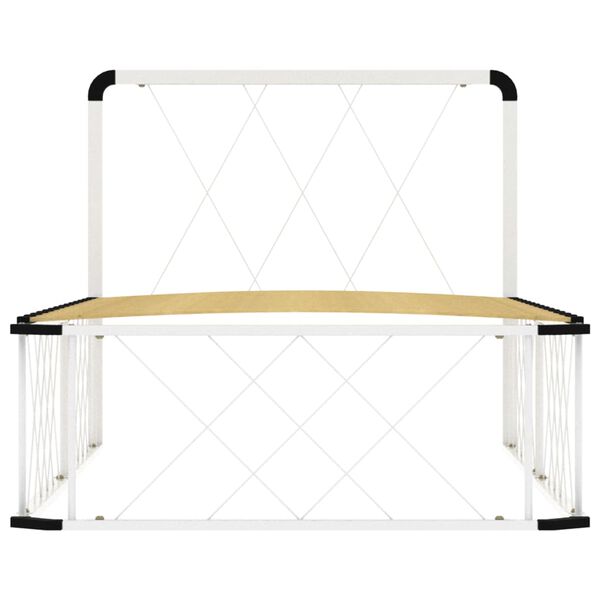 vidaXL Рамка за легло, бяла, метал, 100x200 cм