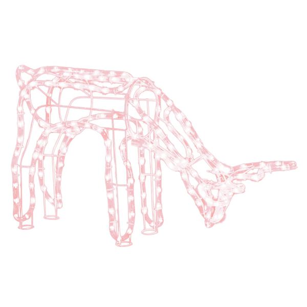 vidaXL Коледна фигура северен елен, топло бяло, 73x31x45 см