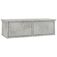 vidaXL Стенен рафт с чекмеджета, бетонно сив, 60x26x18,5 см, ПДЧ