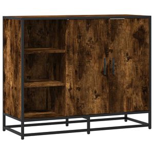 vidaXL Сайдборд, опушен дъб, 92x35x76 см, инженерно дърво