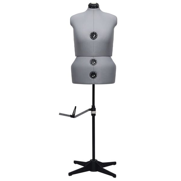 vidaXL Регулируем манекен, женски, сив, размер L/44-50