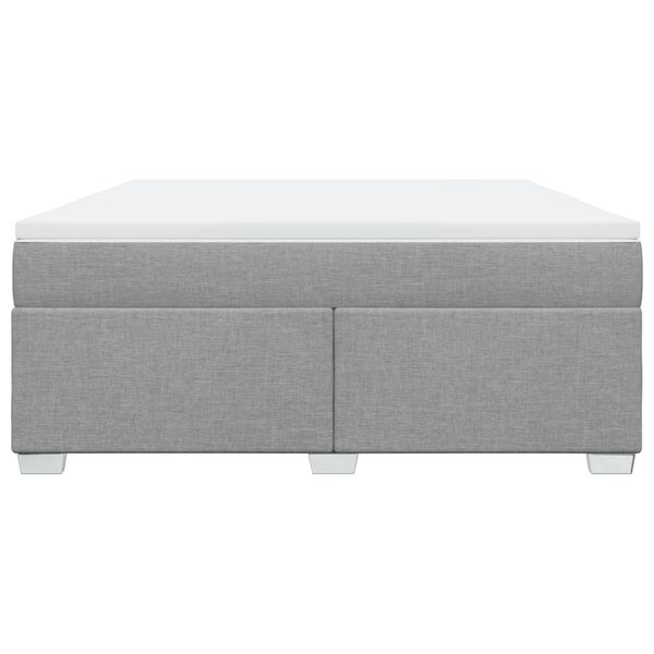 vidaXL Боксспринг легло с матрак, светлосиво, 180x200 см, плат