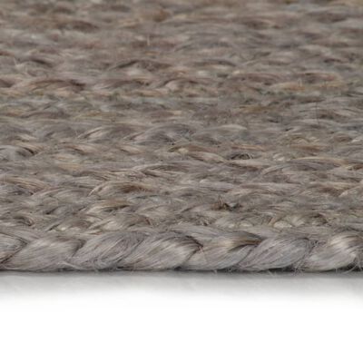 vidaXL Ръчно тъкан килим от юта, кръгъл, 180 см, сив