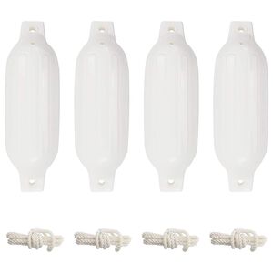 vidaXL Броня за лодка 4 бр бяла &Oslash; 11x40 см PVC