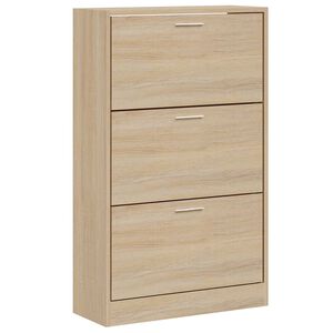 vidaXL Шкаф за обувки, дъб сонома, 63x24x103 см, инженерно дърво