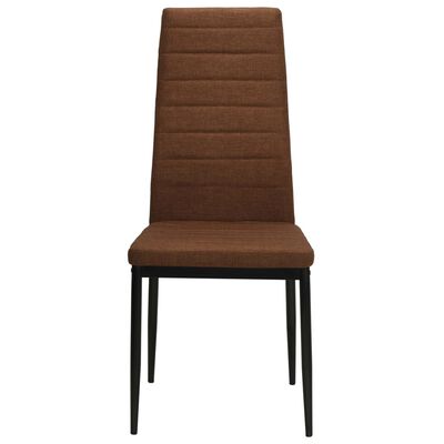 vidaXL Трапезни столове, 2 бр, кафяви, текстил