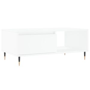 vidaXL Кафе маса, бяла, 90x50x36,5 см, инженерно дърво