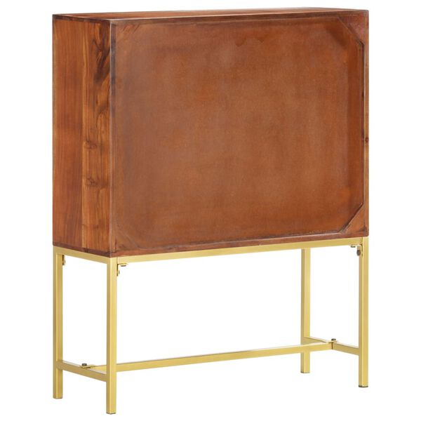 vidaXL Висок шкаф, 80x30x100 см, акациево дърво масив