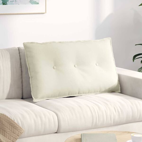 vidaXL Възглавница за гръб Крем 80 x 50 cm Кордюрова тъкан