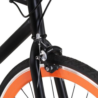 vidaXL Велосипед с фиксирана предавка, черно и оранжево, 700c, 51 см